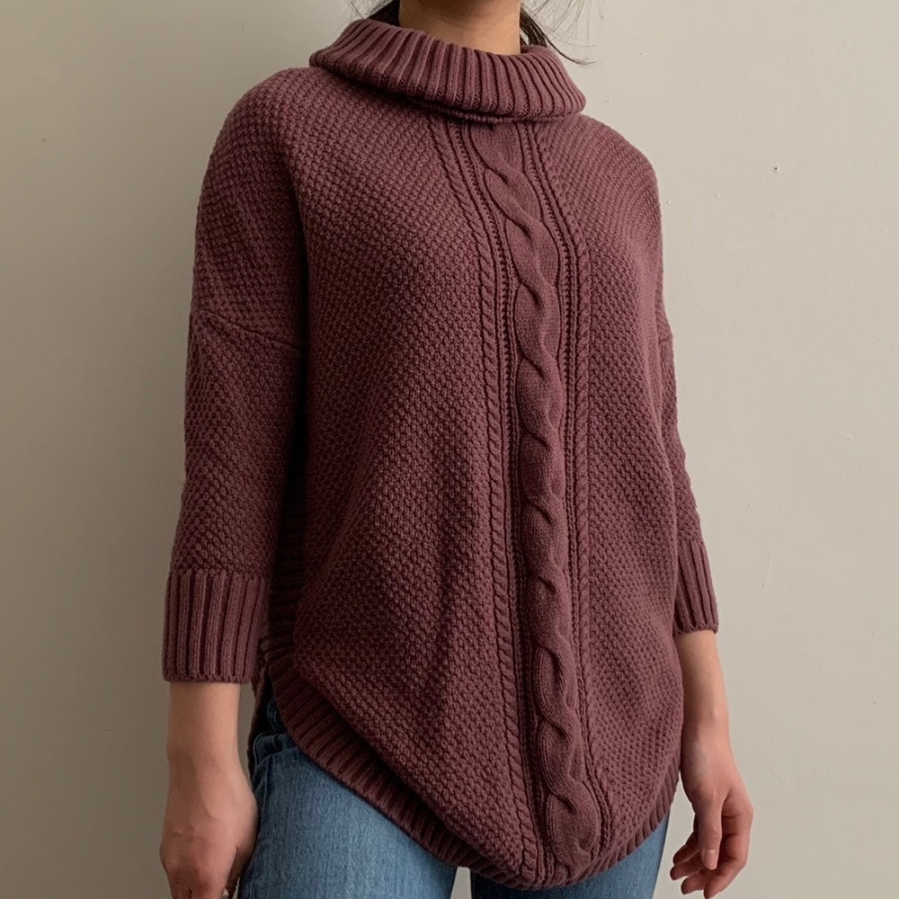 purple knit sweater